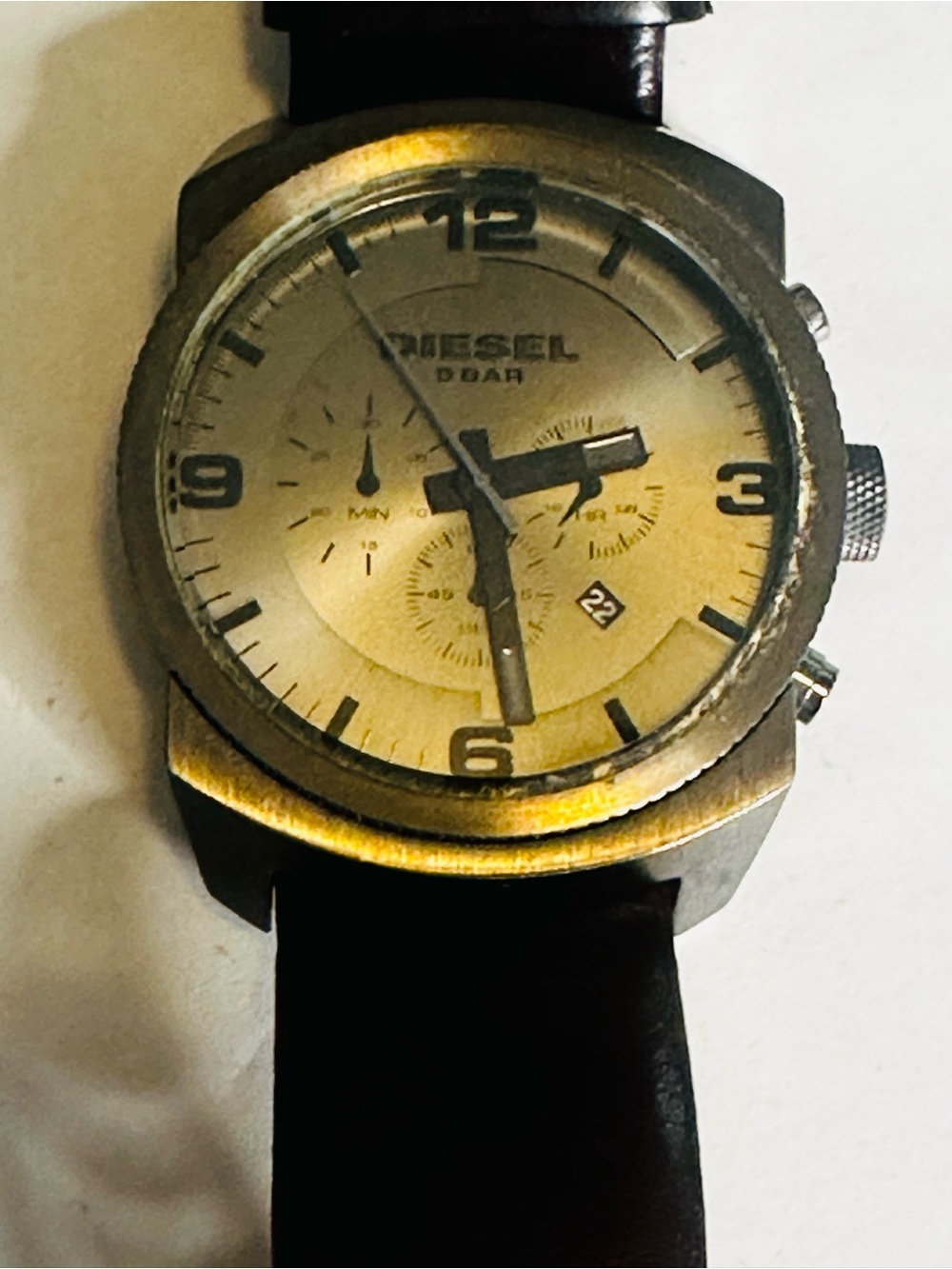 Diesel Men’s 5 Bar Chronograph Watch Black Leather Strap - Picture 3 of 5